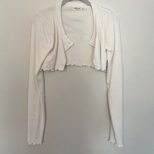 cropped button up cardigan